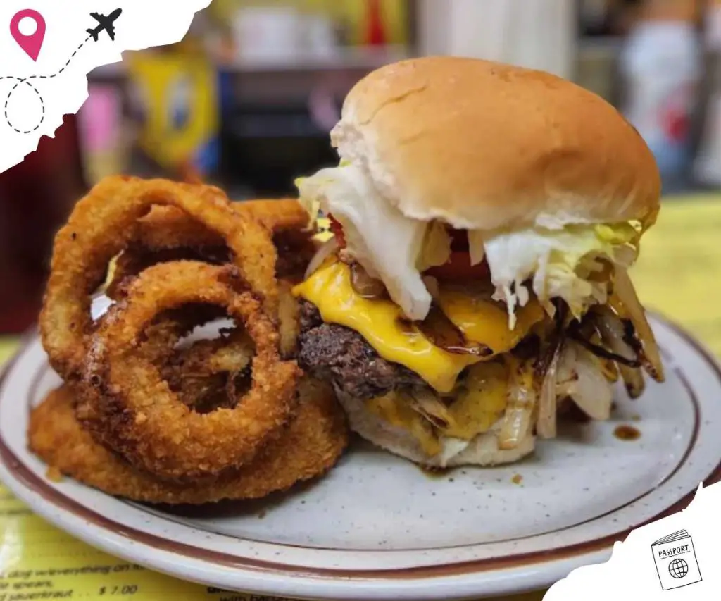Huge burger at Pop's Dogs & Ma's Burgers in Richmond, VA
