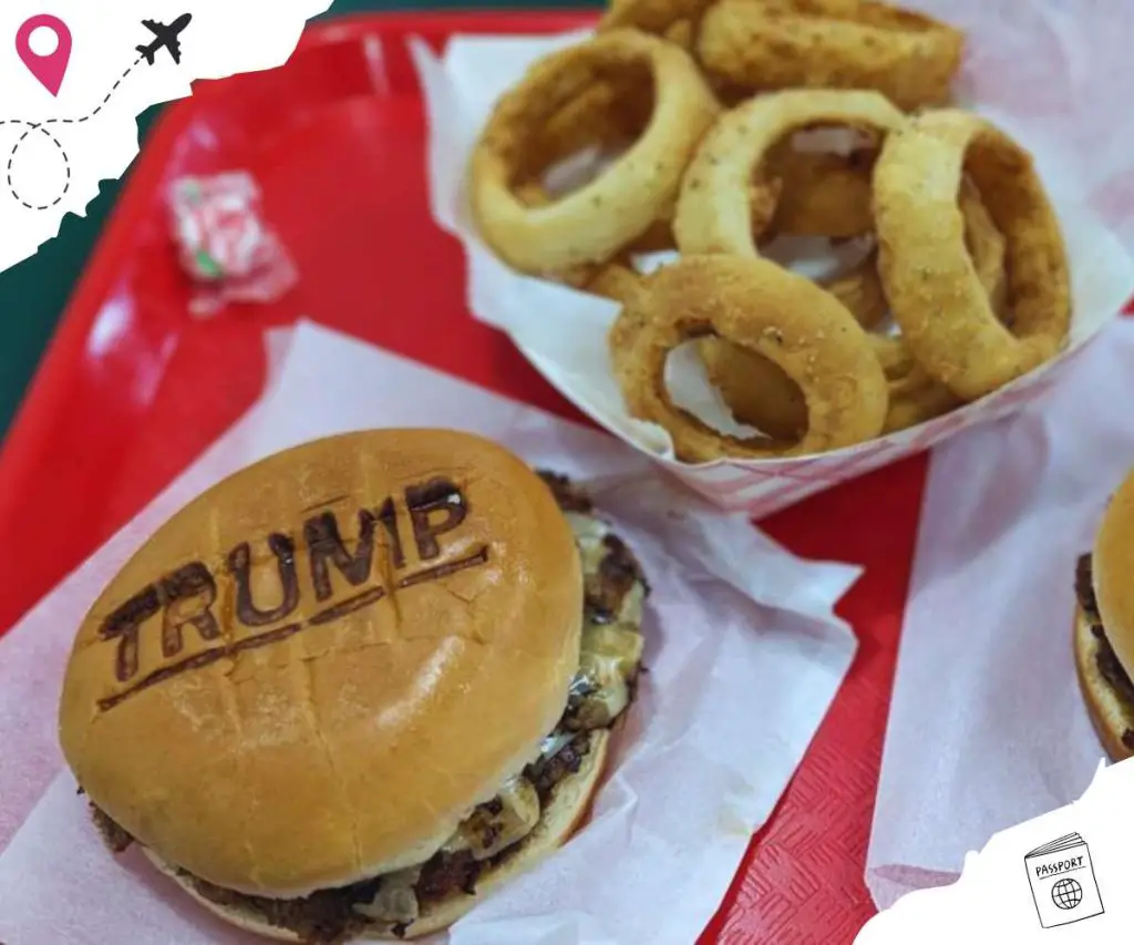Burger and onion rings at little Mike's hamburgers in Oklahoma city ok