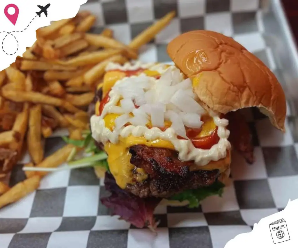 huge burger at bay bay's burgers in Brandon Florida near tampa
