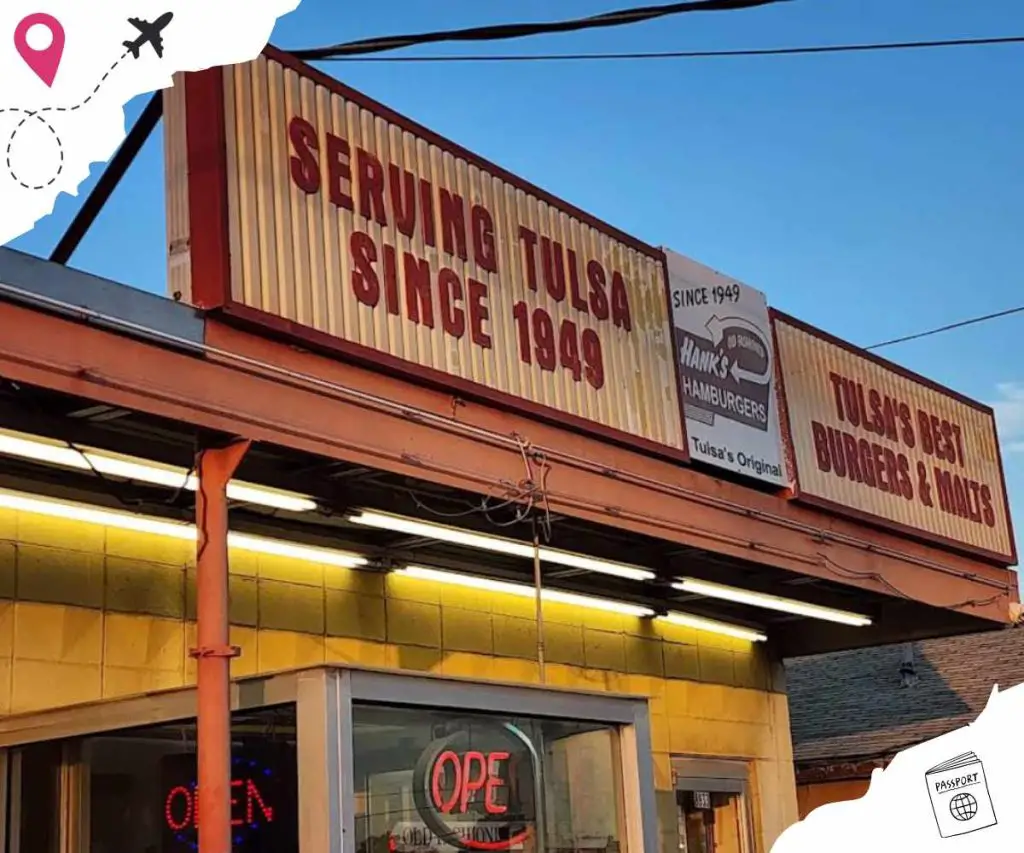 exterior of hank's hamburgers in Tulsa oklahoma