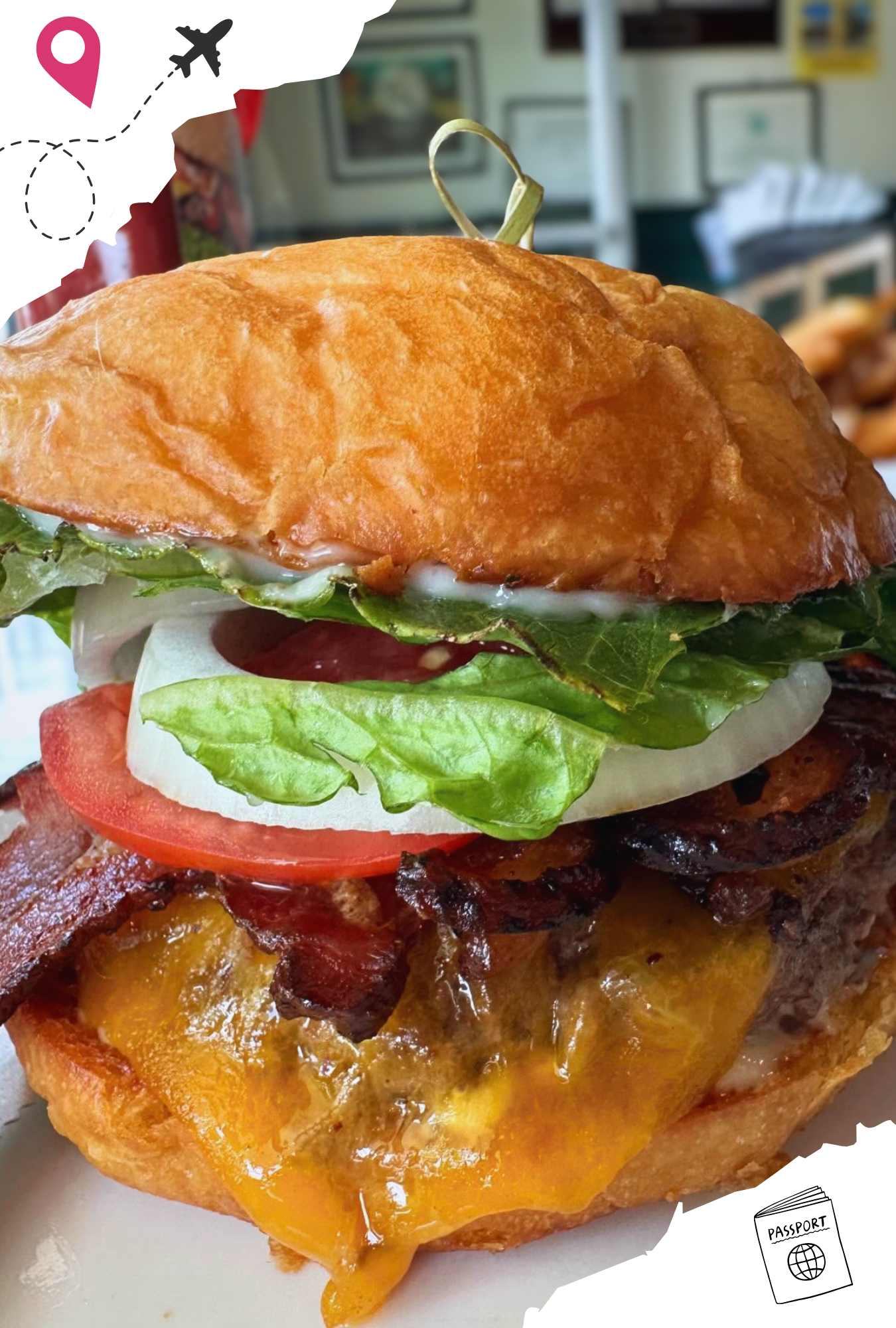huge burger at brandy's cafe in flagstaff