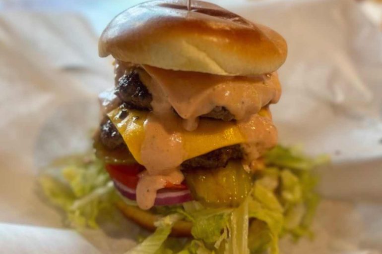 cheeseburger at Ty's Burger House in Oceanside, CA