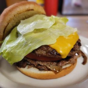 delicious burger from the lemon drop in Anderson, Indiana