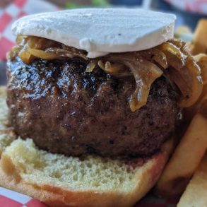 huge burger at Gilbert's 17th Street Grill in fort Lauderdale florida