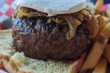 huge burger at Gilbert's 17th Street Grill in fort Lauderdale florida