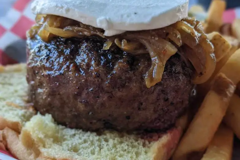 huge burger at Gilbert's 17th Street Grill in fort Lauderdale florida