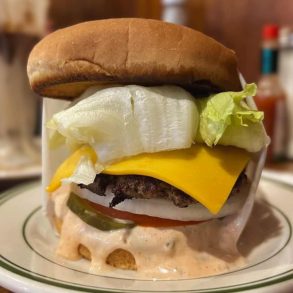 huge burger at pie 'n burger in Pasadena california