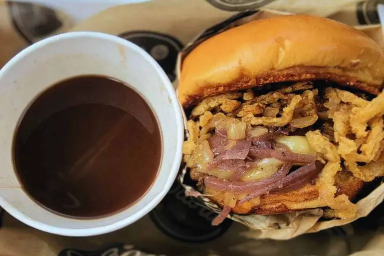 french onion burger at the stand in Irvine ca