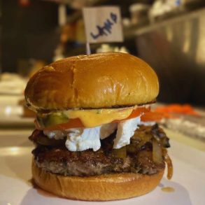 lamb burger at the yard in Newark new jersey