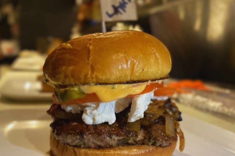 lamb burger at the yard in Newark new jersey