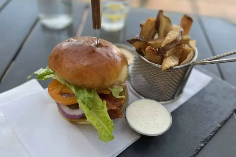 all American burger at locale Farm to Table in Bakersfield CA