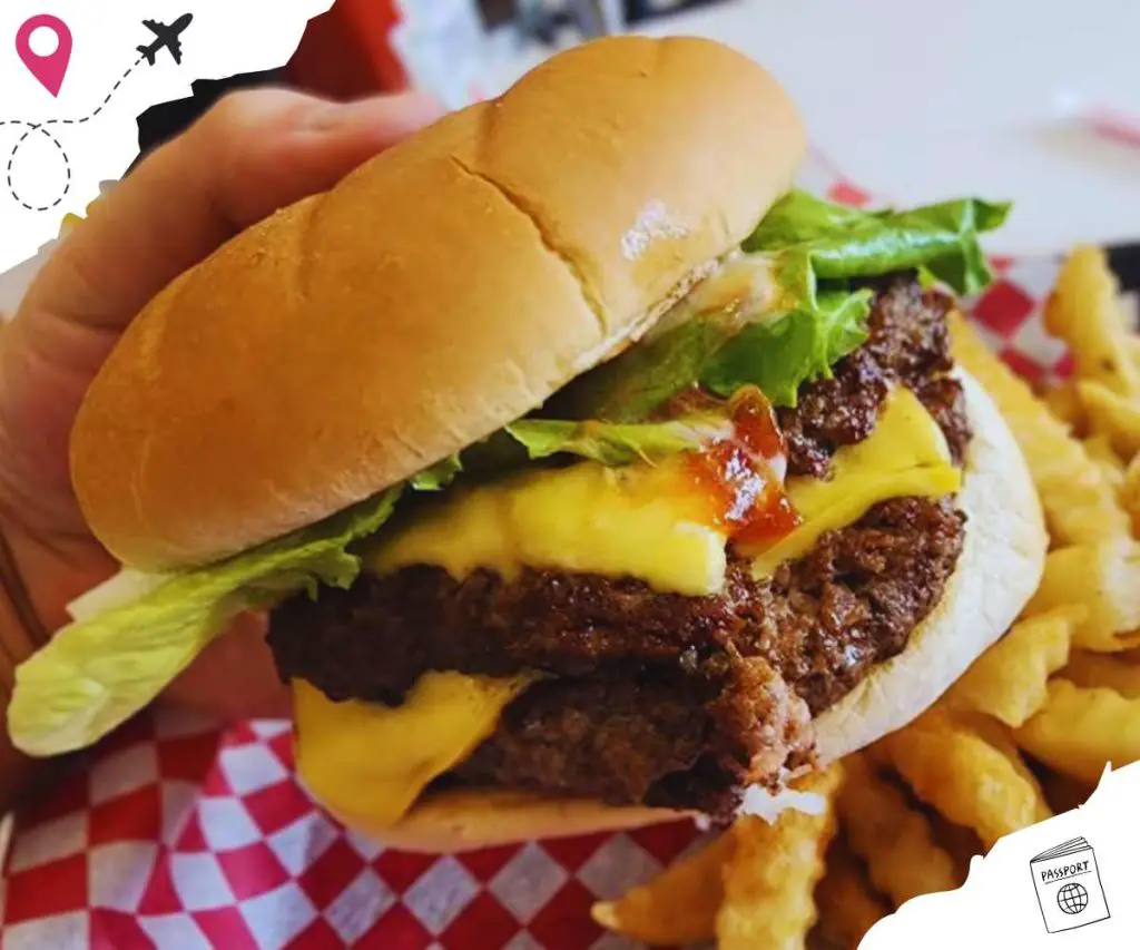 a Delicous burger at sam's super burger in grand Bay alabama