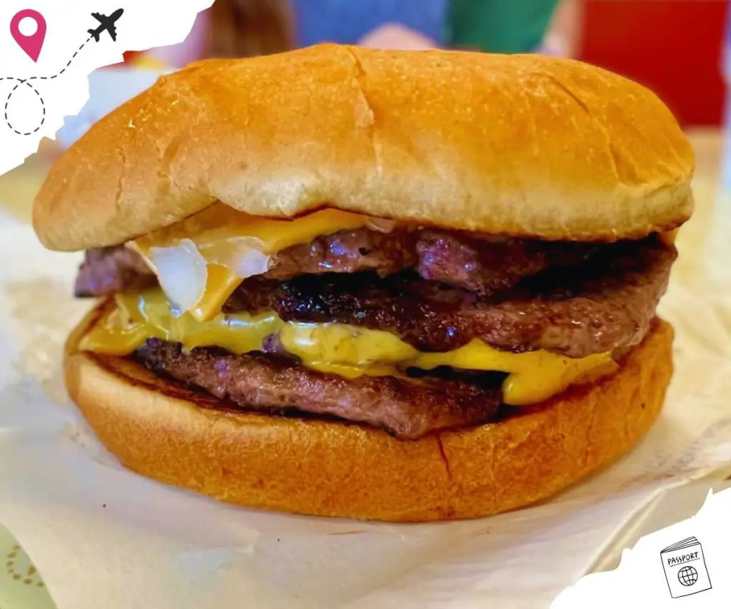 huge burger at Frosty Drive N in Denton Texas