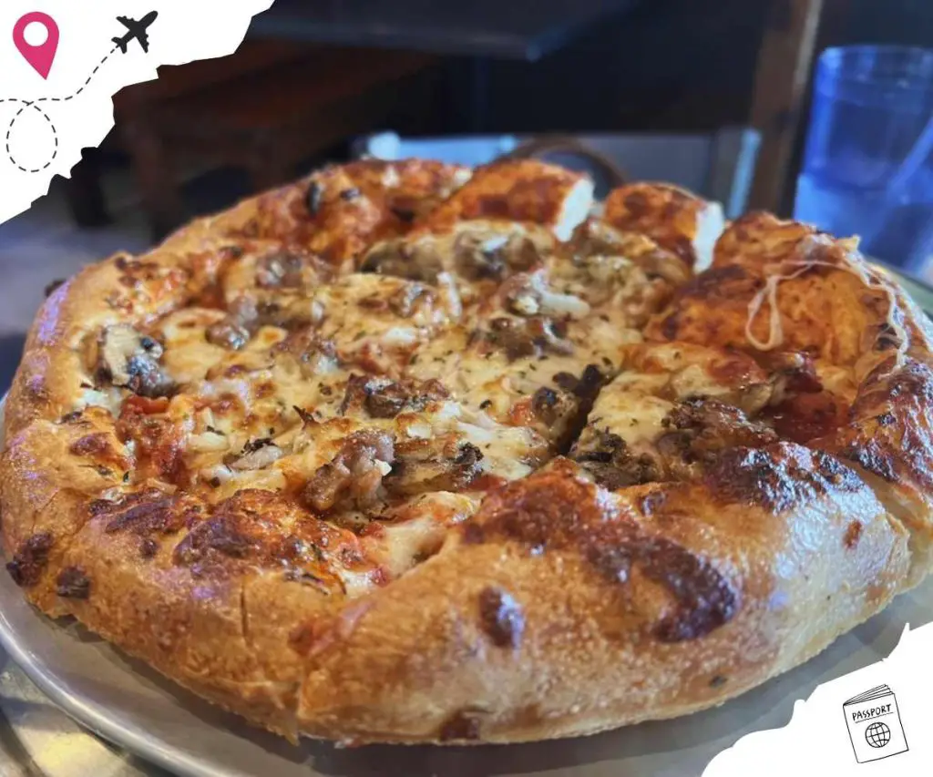 deep dish pizza at Rocky's COrner in Hot Springs Arkansas