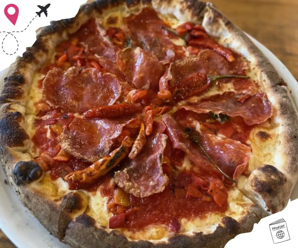 diavola pizza at Positano Pizza Napoletana in peachtree georgia