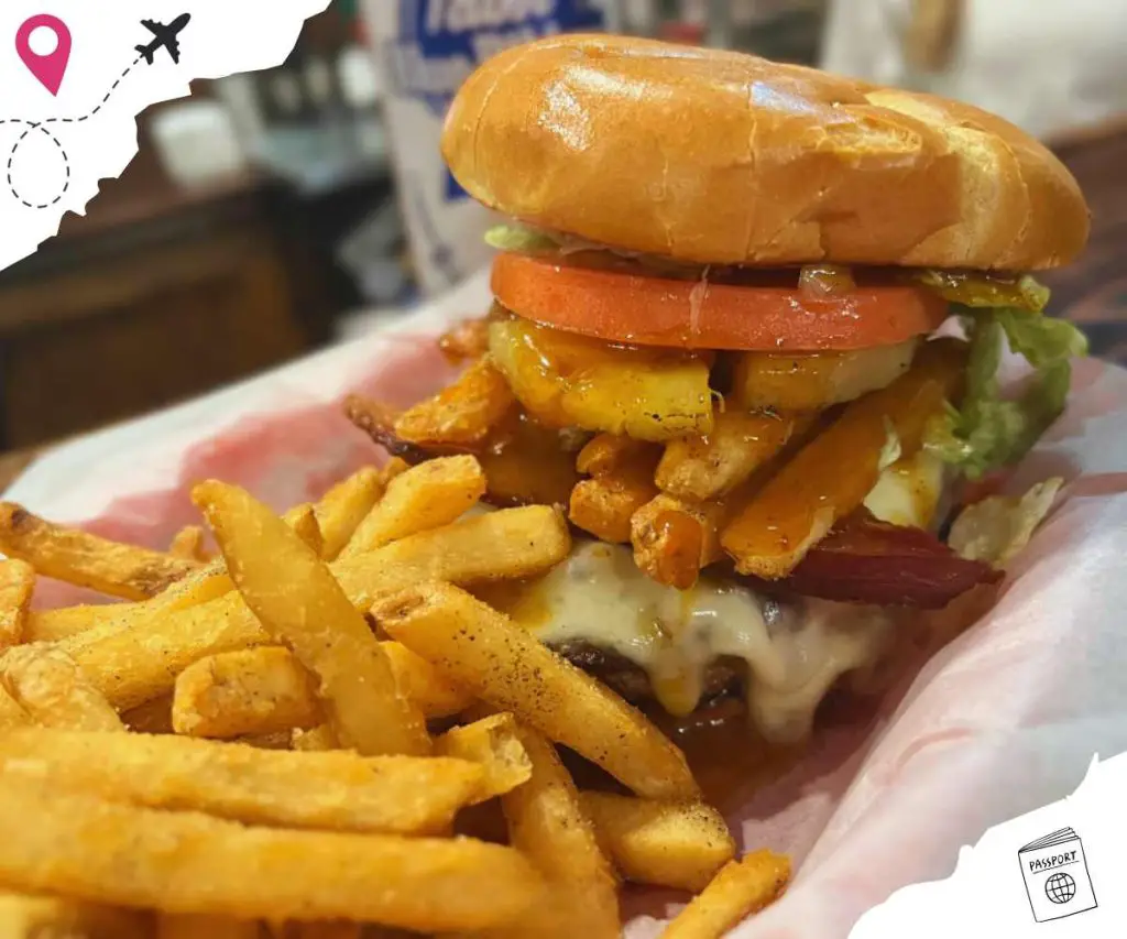 Hawaii 5-0 burger at 5 Points deli and grill in Montgomery alabama