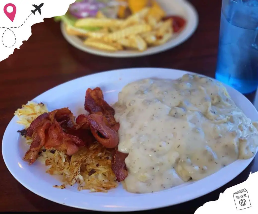 biscuits and gravy at jimmy's diner in Indianapolis Indiana