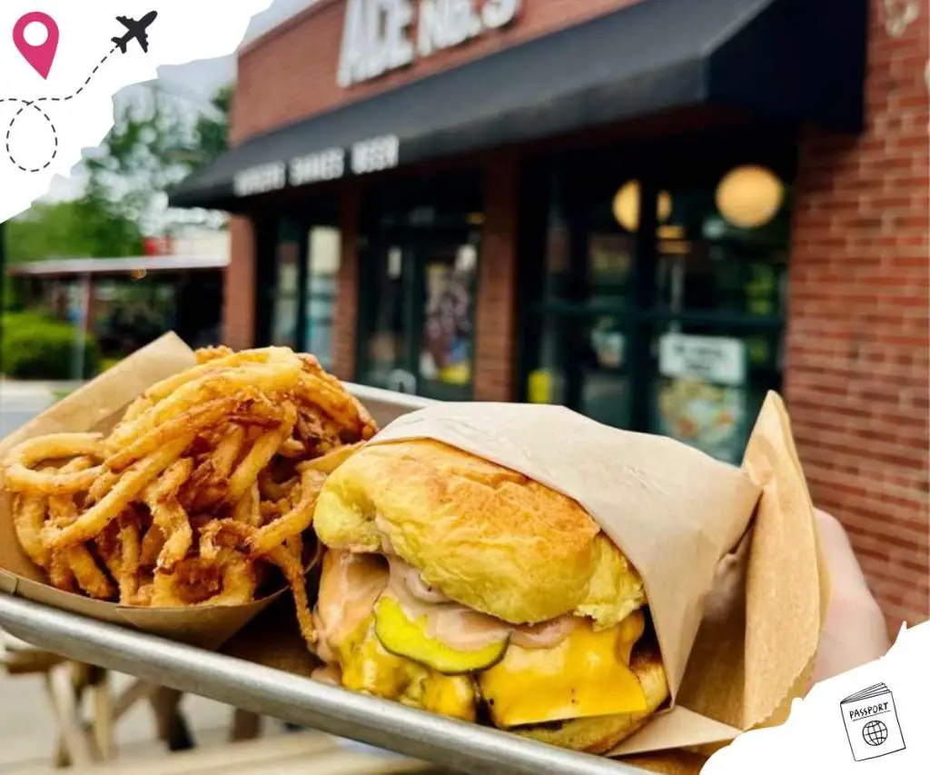 burger and fries at Ace No 3 in Charlotte north carolina