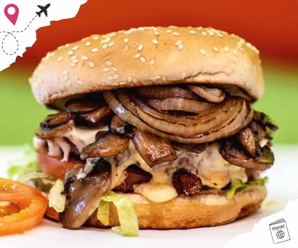 mushroom burger at Burger Bun in Glendale CA