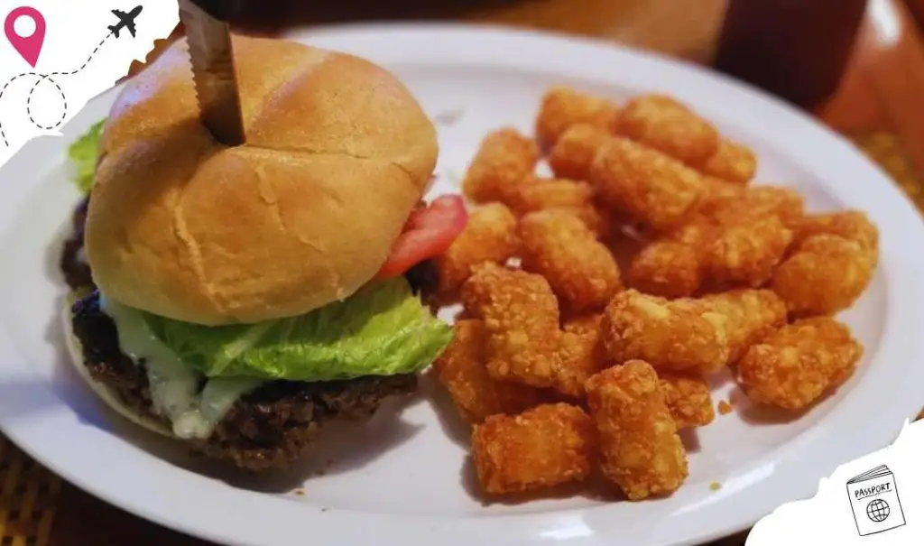 burger with tater tots at Crazy Cooks in Davie Flrorida