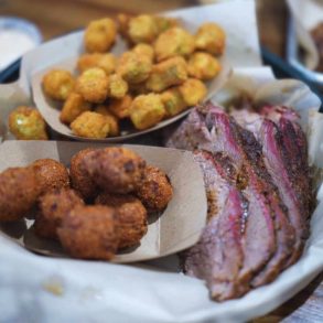 brisket and sides at Bakersfield barbecue company in Bakersfield california