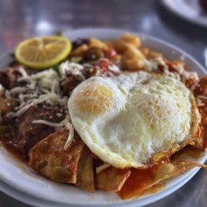 chilaquiles at central grill and coffee house in Albuquerque New mexico