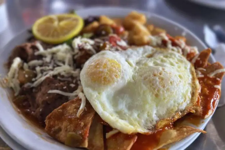 chilaquiles at central grill and coffee house in Albuquerque New mexico