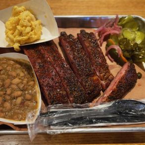 pork rib plate at bashful bandit barbecue in Tucson arizona