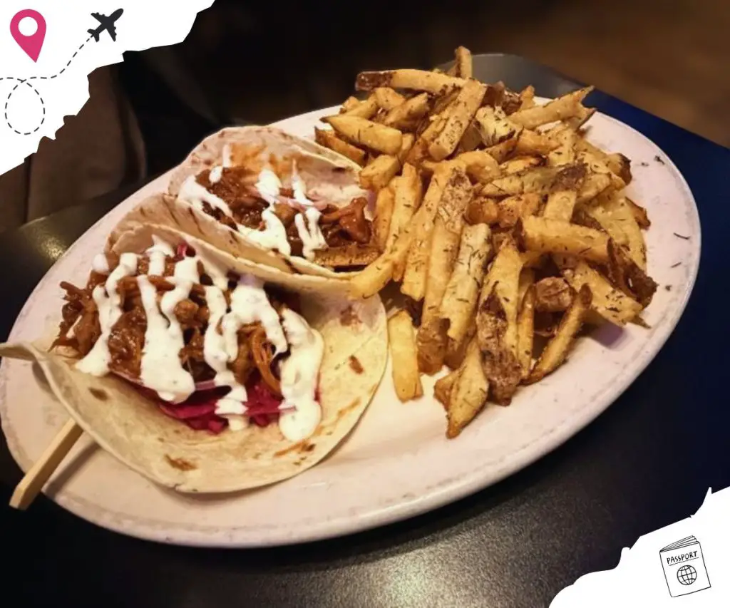 pork tacos and fries at the governors pub in bellefonte PA