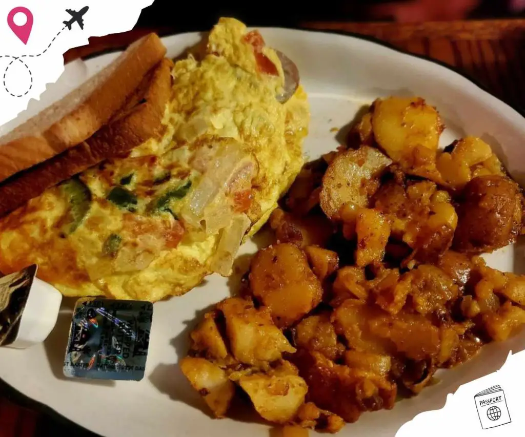sidewalk omelet at sidewalk cafe in Richmond, virginia