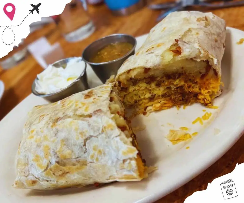 breakfast burrito at the doodle restaurant in Chino, california