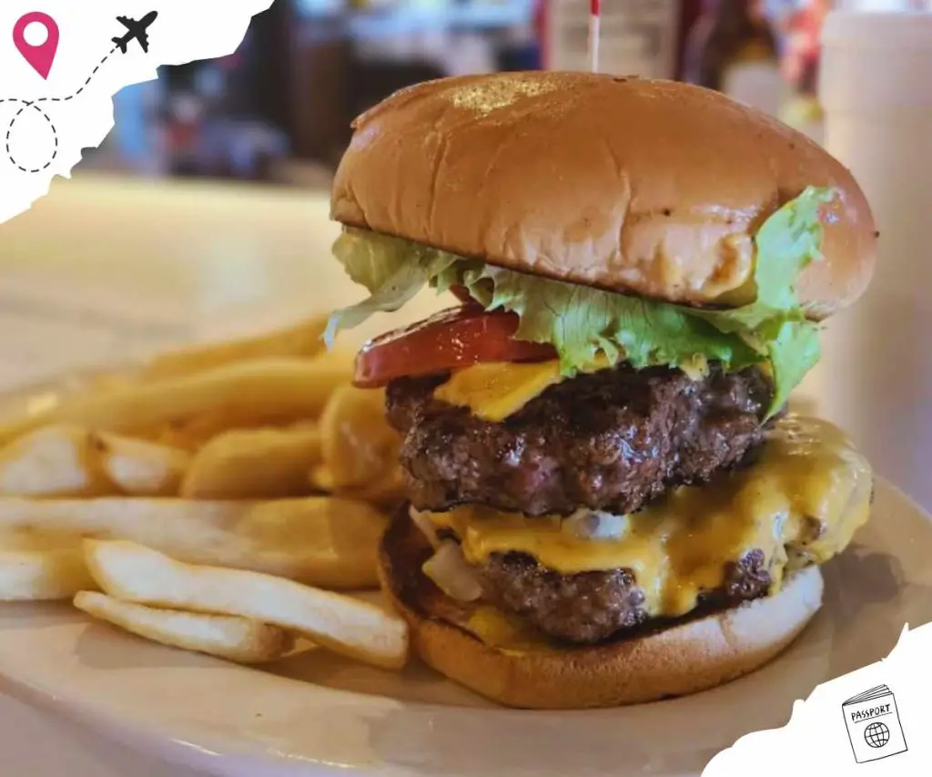 huge burger at george's Southside restaurant in cayce South carolina