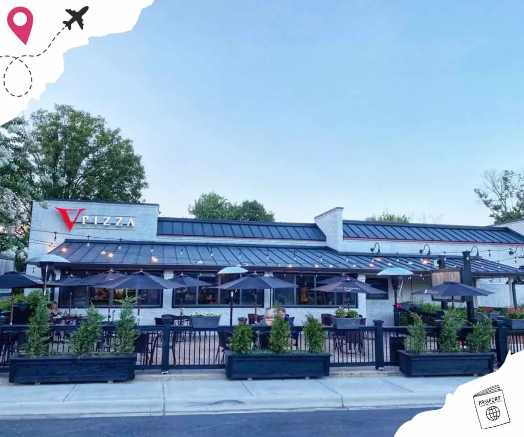outside view of V Pizza in Cary, North Carolina