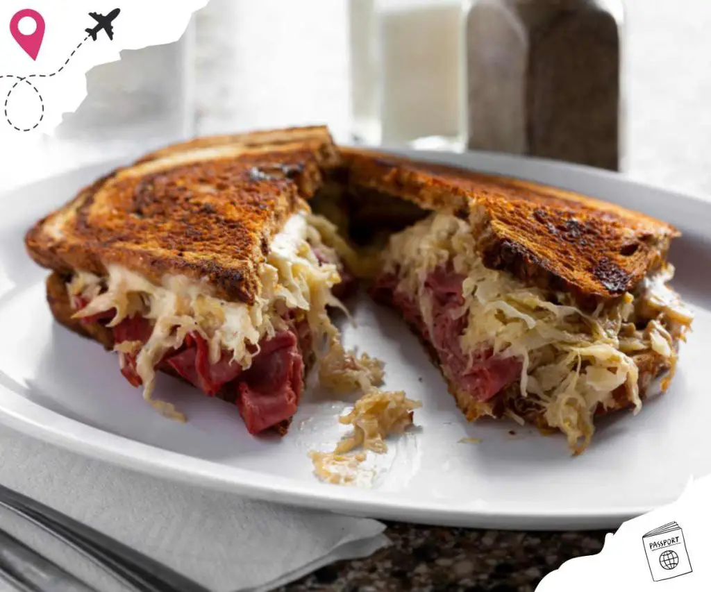 Reuben sandwich at whistle stop cafe in Boone iowa