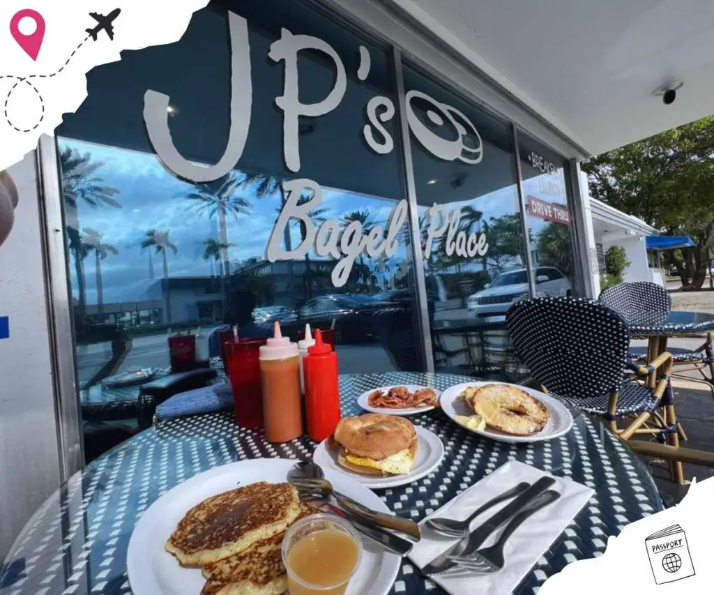 outside patio at jp's bagel place in Hollywood fl