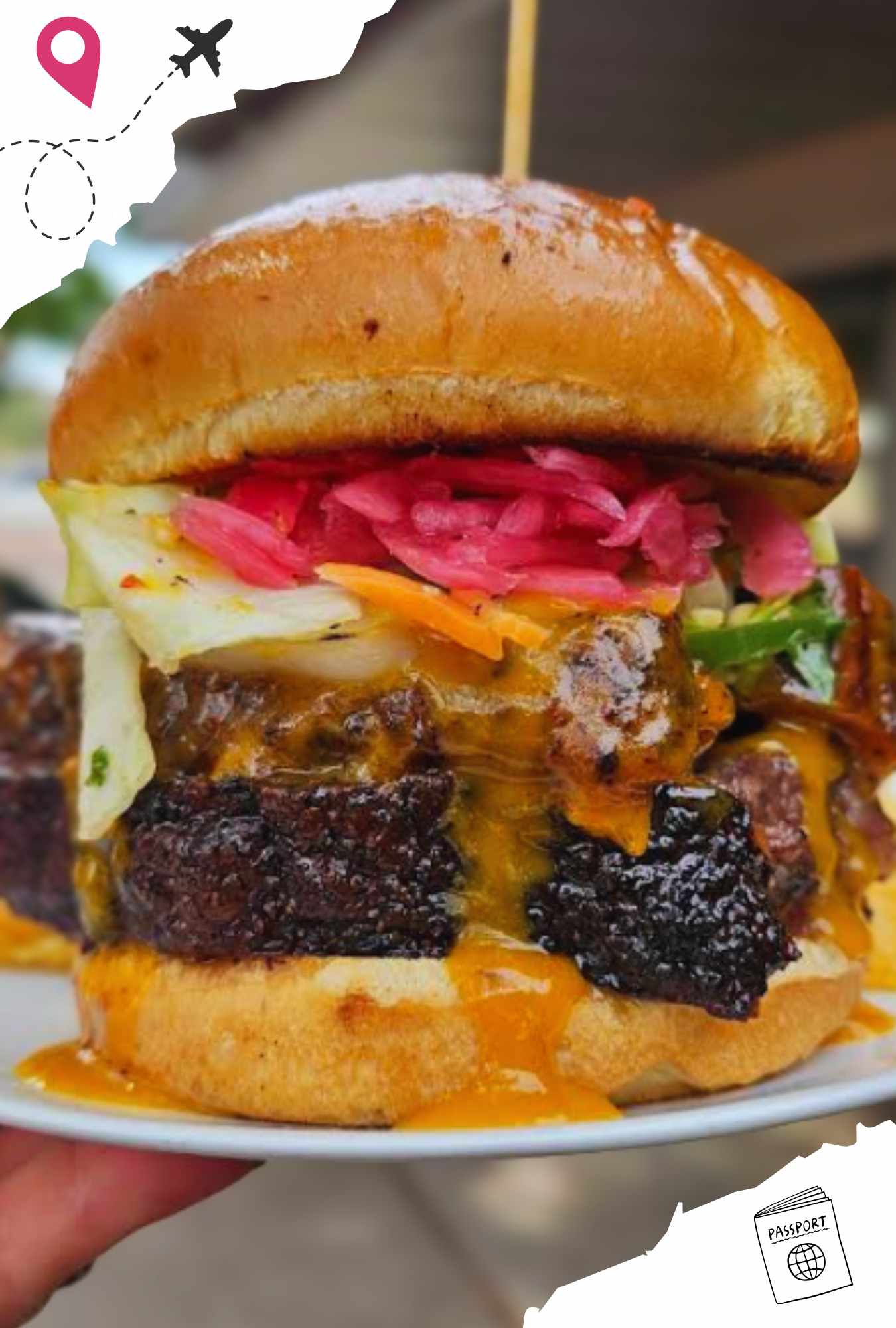 huge delicious burger at the smoked Culture 