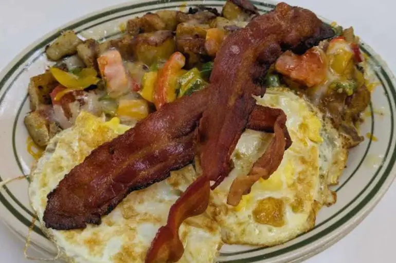 Delicious breakfast at louie's cafe in baton rouge louisiana