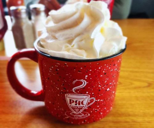 hot chocolate at penny ann's cafe in draper utah