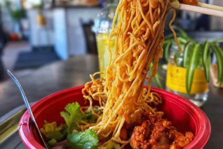 delicious noodles at Lucky Noodles in Denver colorado