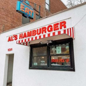 outside view of al's hamburger shop in green Bay wisconsin