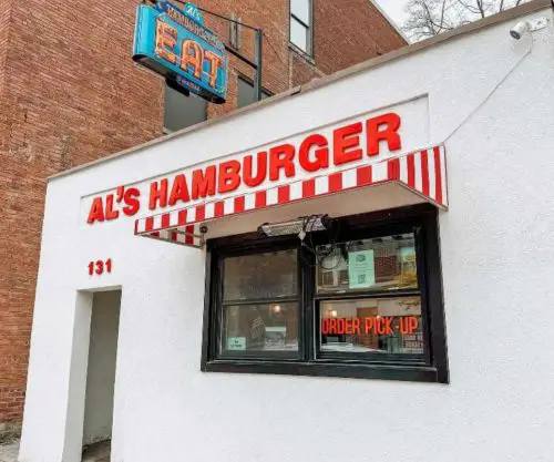 outside view of al's hamburger shop in green Bay wisconsin