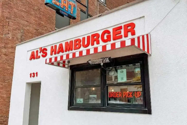 outside view of al's hamburger shop in green Bay wisconsin