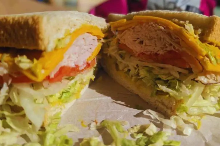 huge sandwich at country deli in kill devil hills in north carolina
