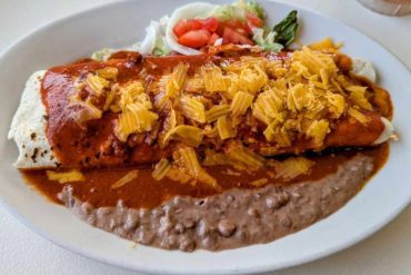 delicious burrito at Mary & tito's in Albuquerque New mexico