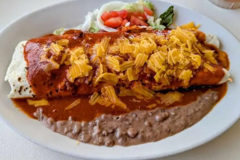 delicious burrito at Mary & tito's in Albuquerque New mexico