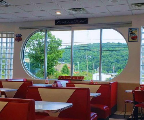 inside dolly's diner in Princeton West virginia