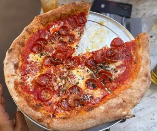 pepperoni pizza at Frannie & the Fox in Charleston South carolina