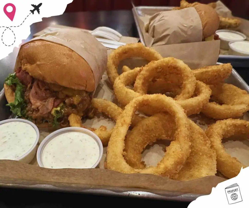 burger and onion rings and then & heifer in Pomona ca