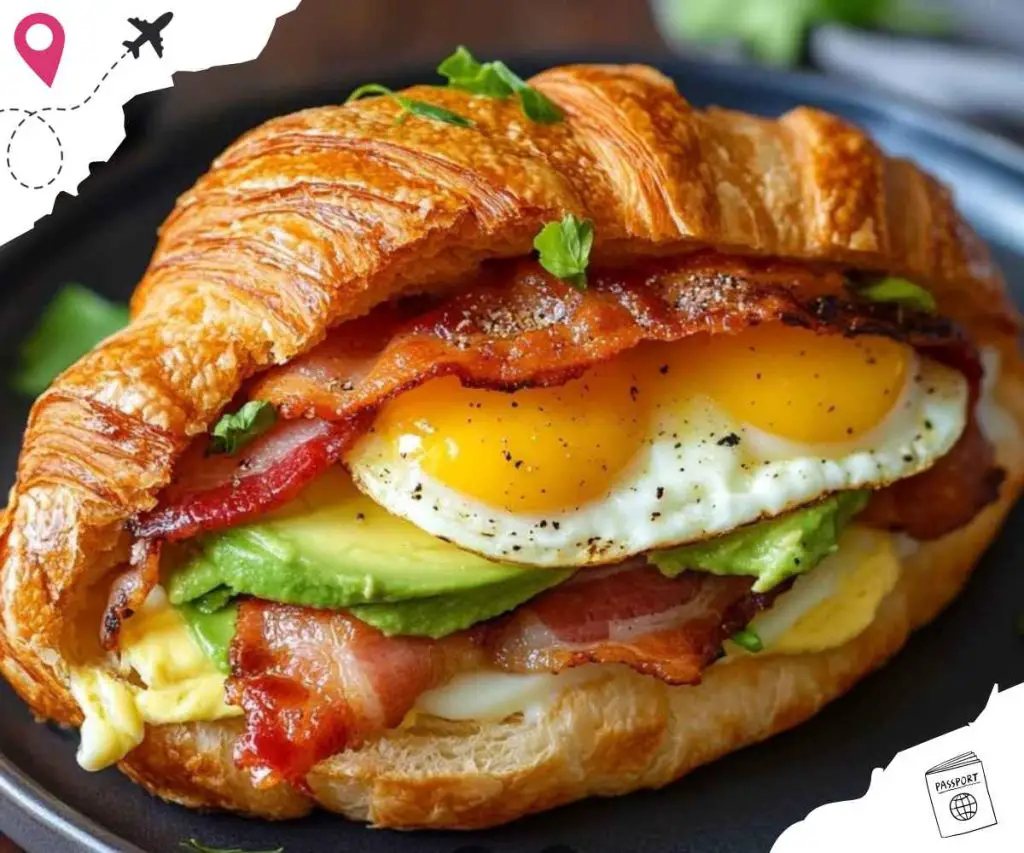 breakfast croissant at cafe 33 in Sacramento california