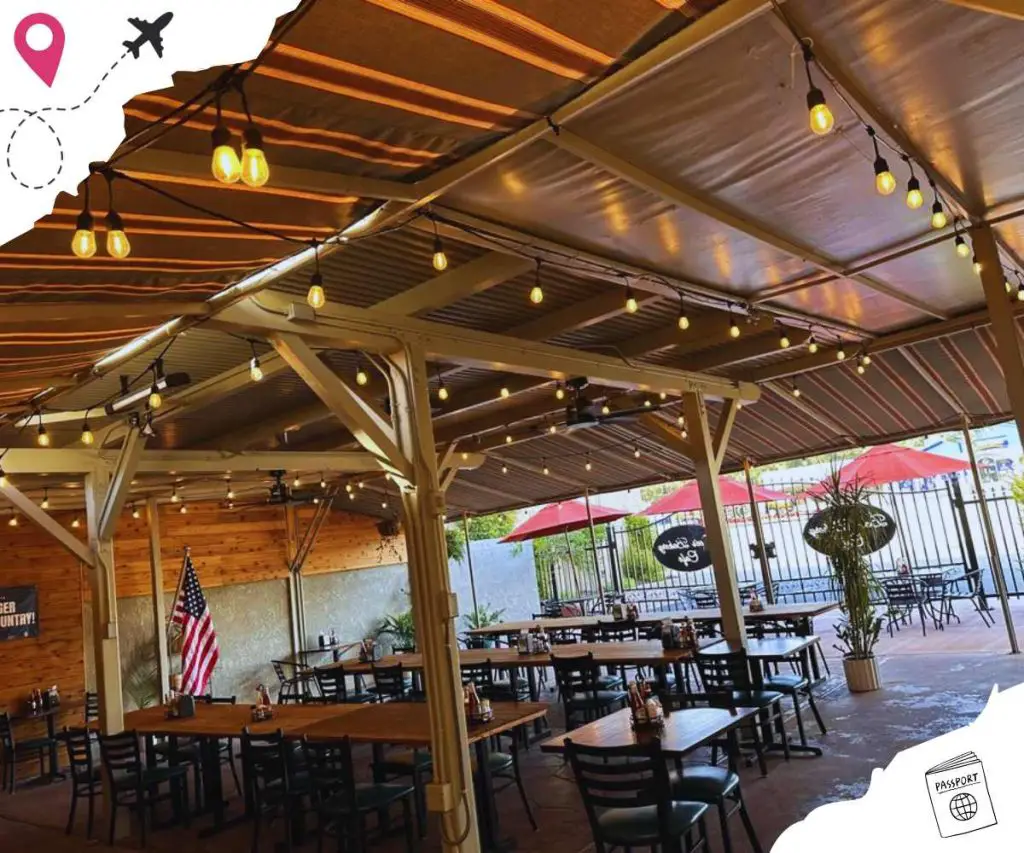 patio at bee's bakery and cafe